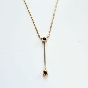 Gold Necklace With Purple Gem Stones